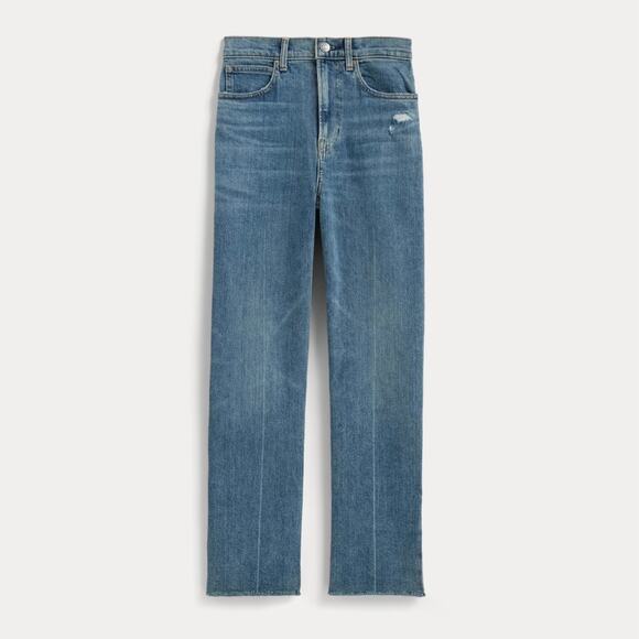 Everlane The Way High Distressed Denim High-Rise Straight Leg Jeans 24 R - Picture 7 of 16